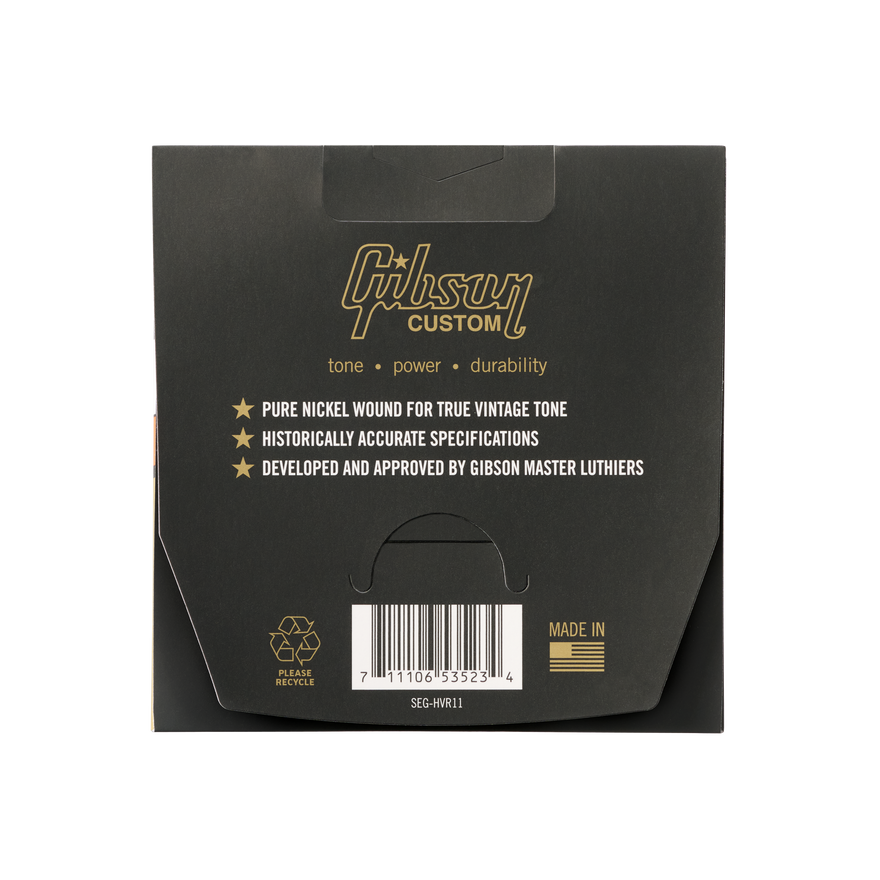 Gibson Vintage Reissue Electric Guitar Strings, Medium Gauge Electric Strings Gibson