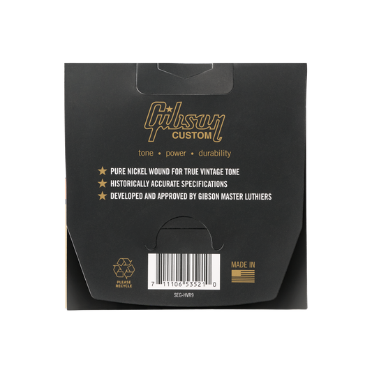 Gibson Vintage Reissue Electric Guitar Strings, Ultra-Light Gauge Electric Strings Gibson