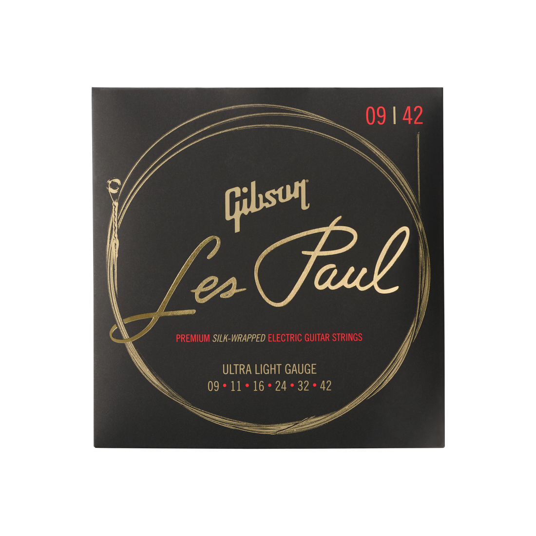 Gibson Les Paul Premium Electric Guitar Strings, Ultra-Light Gauge Electric Strings Gibson