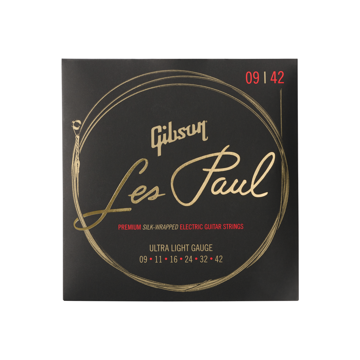 Gibson Les Paul Premium Electric Guitar Strings, Ultra-Light Gauge Electric Strings Gibson