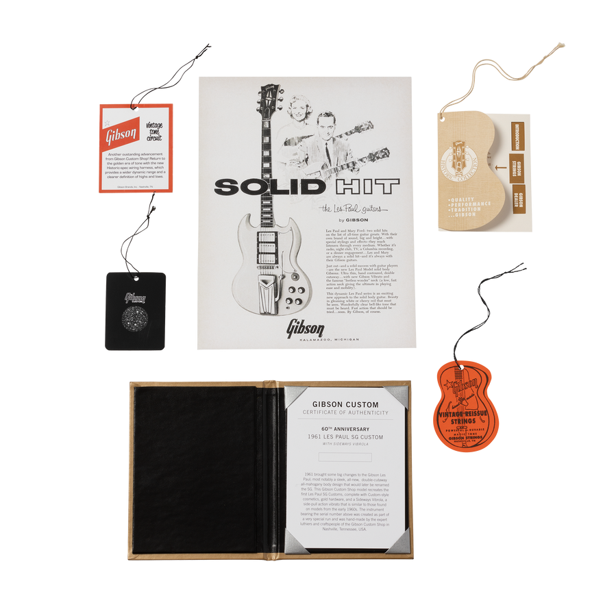Gibson Custom 60th Anniversary 1961 SG Les Paul Custom VOS, Polaris White Electric Guitar Gibson Custom