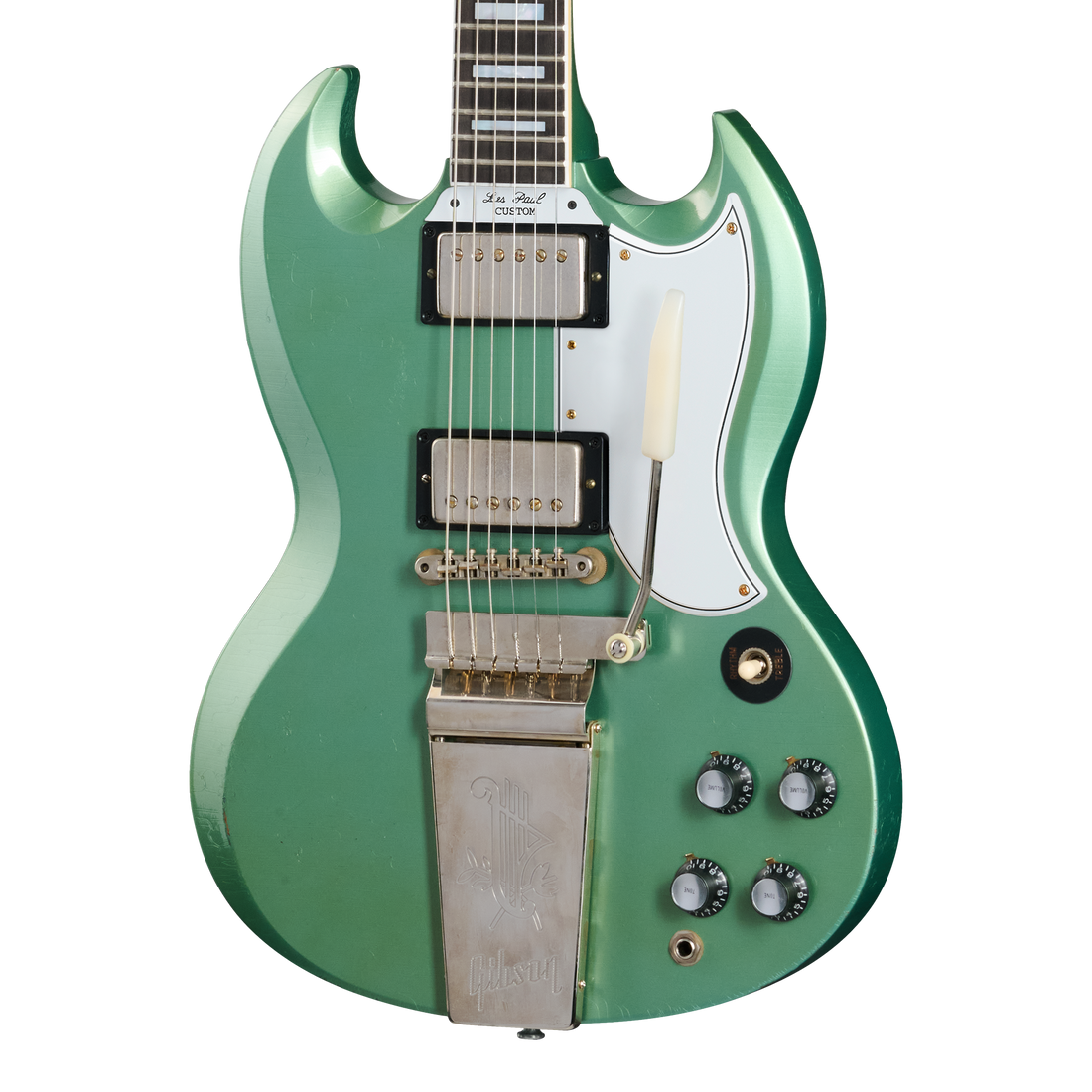 Gibson Custom 1963 Les Paul SG Custom Reissue, Light Aged, Inverness Green Electric Guitar Gibson Custom