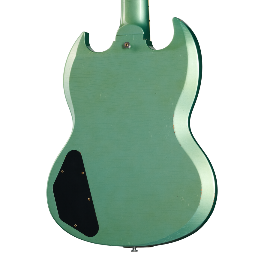 Gibson Custom 1963 Les Paul SG Custom Reissue, Light Aged, Inverness Green Electric Guitar Gibson Custom