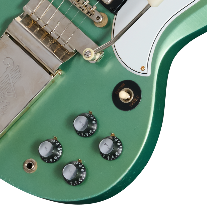 Gibson Custom 1963 Les Paul SG Custom Reissue, Light Aged, Inverness Green Electric Guitar Gibson Custom