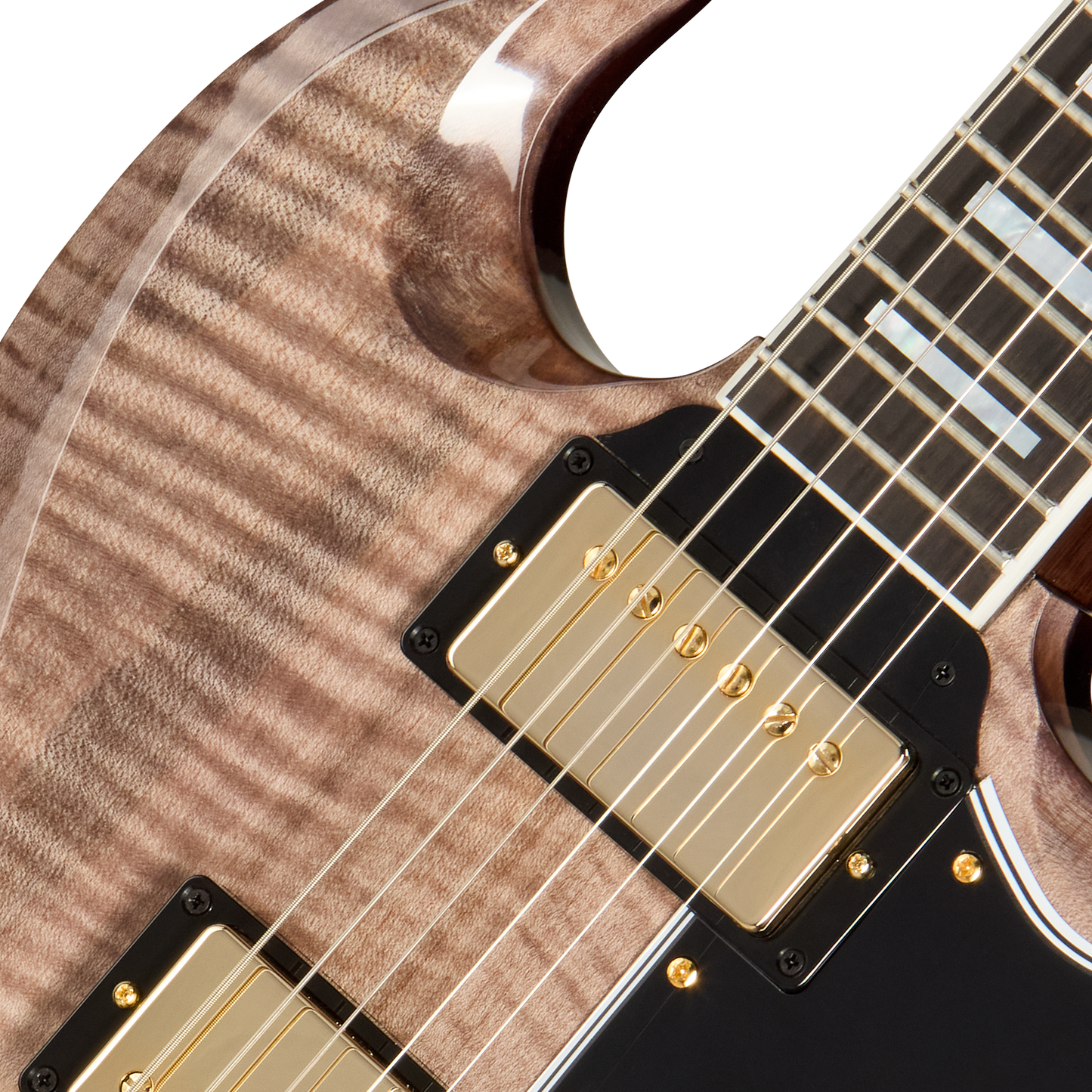 Gibson Custom SG Custom with Figured Maple Heartwood Top, Gloss, Light Charcoal Electric Guitar Gibson Custom