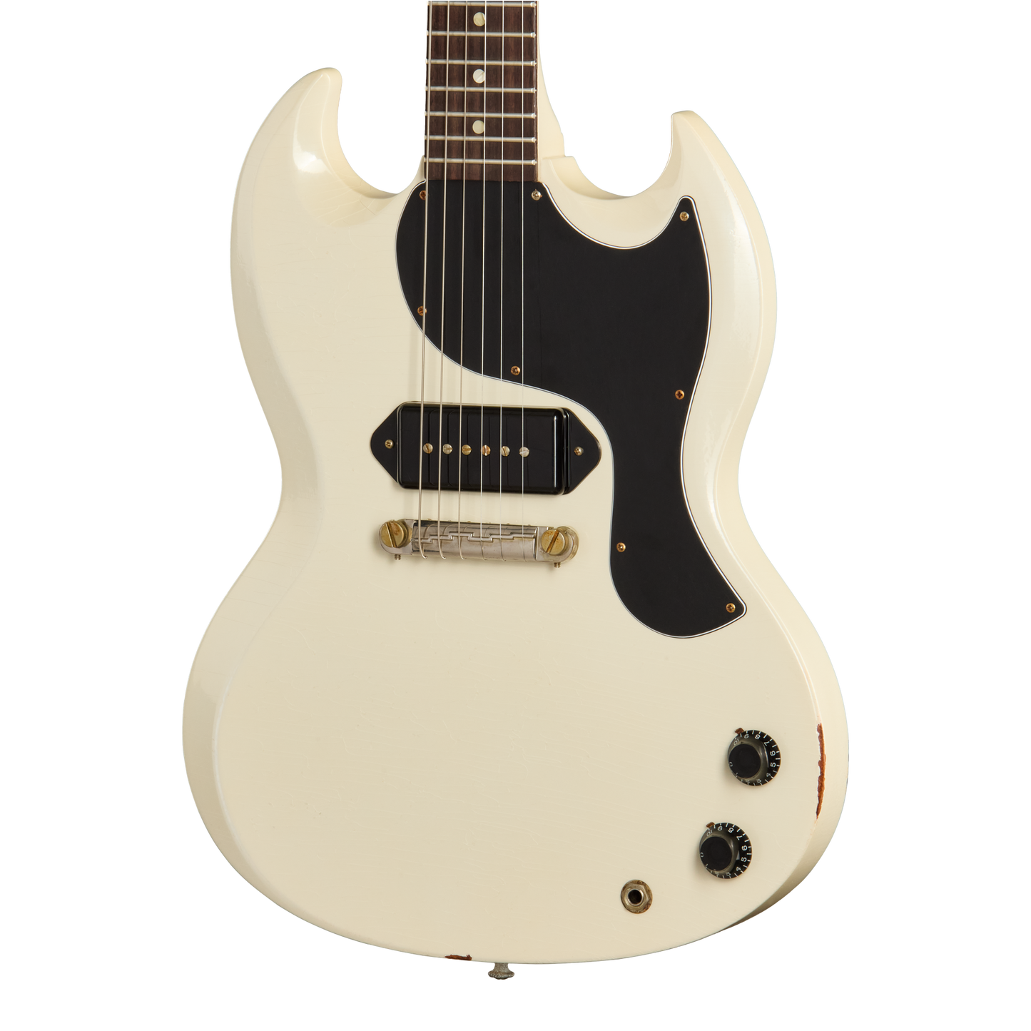 Gibson Custom 1963 SG Junior Reissue, Light Aged, Polaris White Electric Guitar Gibson Custom