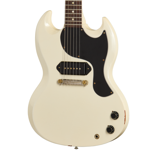 Gibson Custom 1963 SG Junior Reissue, Light Aged, Polaris White Electric Guitar Gibson Custom