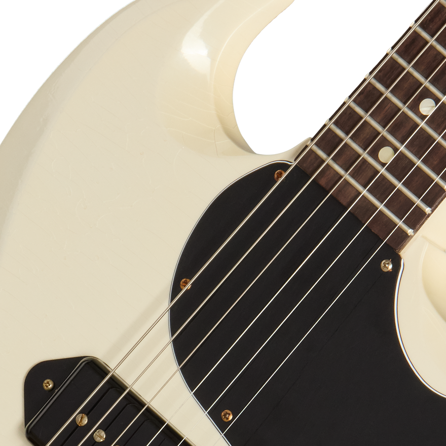 Gibson Custom 1963 SG Junior Reissue, Light Aged, Polaris White Electric Guitar Gibson Custom
