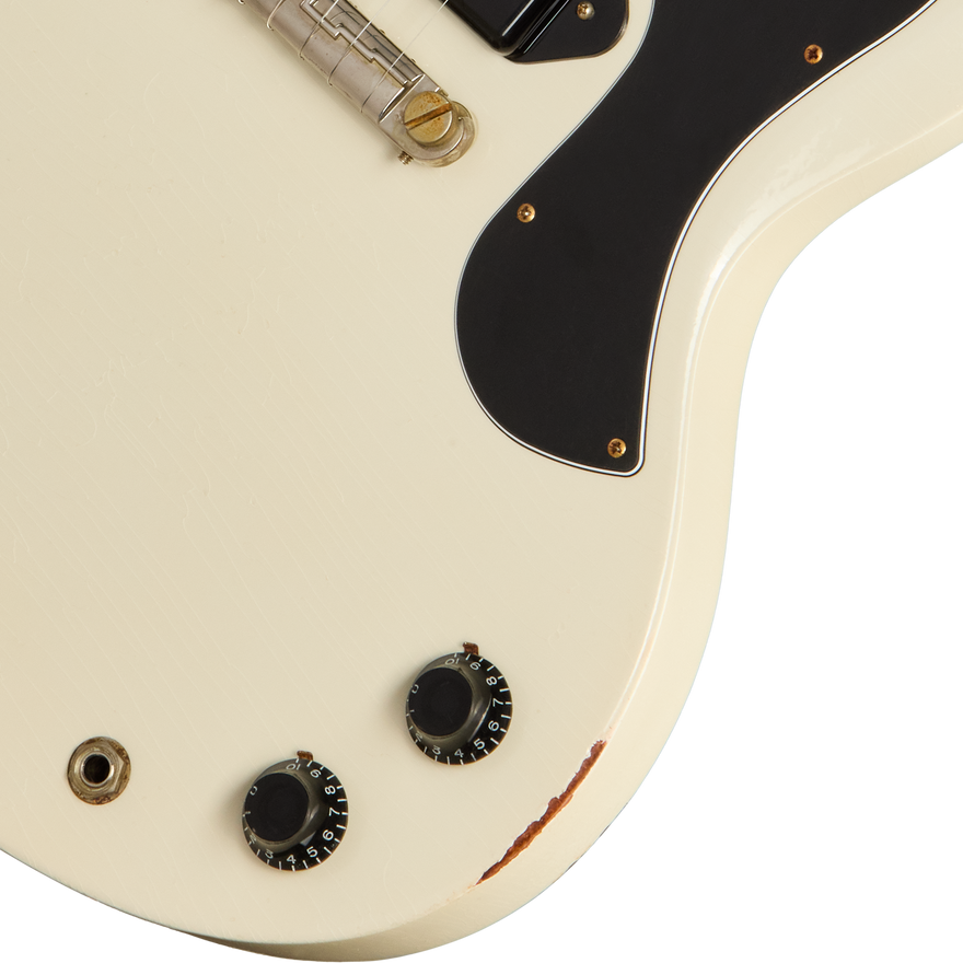 Gibson Custom 1963 SG Junior Reissue, Light Aged, Polaris White Electric Guitar Gibson Custom
