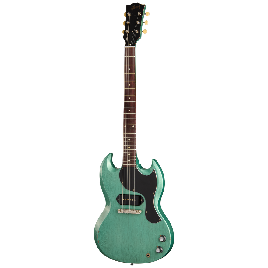 Gibson Custom 1963 Les Paul SG Junior Reissue, Light Aged, TV Inverness Green Electric Guitar Gibson Custom