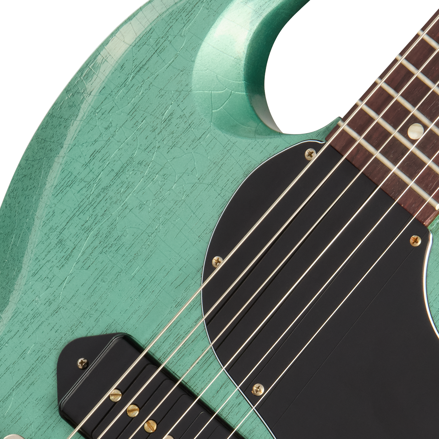 Gibson Custom 1963 Les Paul SG Junior Reissue, Light Aged, TV Inverness Green Electric Guitar Gibson Custom