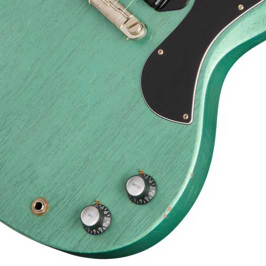 Gibson Custom 1963 Les Paul SG Junior Reissue, Light Aged, TV Inverness Green Electric Guitar Gibson Custom