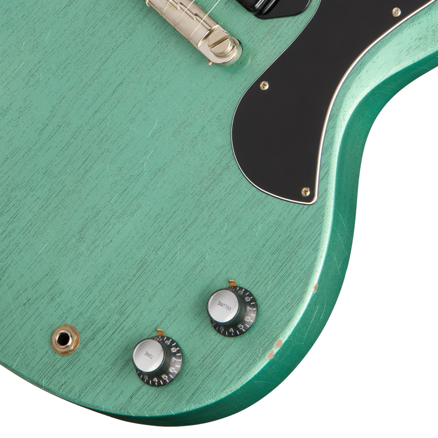 Gibson Custom 1963 Les Paul SG Junior Reissue, Light Aged, TV Inverness Green Electric Guitar Gibson Custom