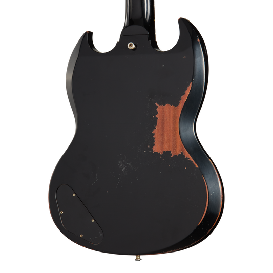 Gibson Custom 1963 SG Junior Reissue, Heavy Aged, Ebony Electric Guitar Gibson Custom