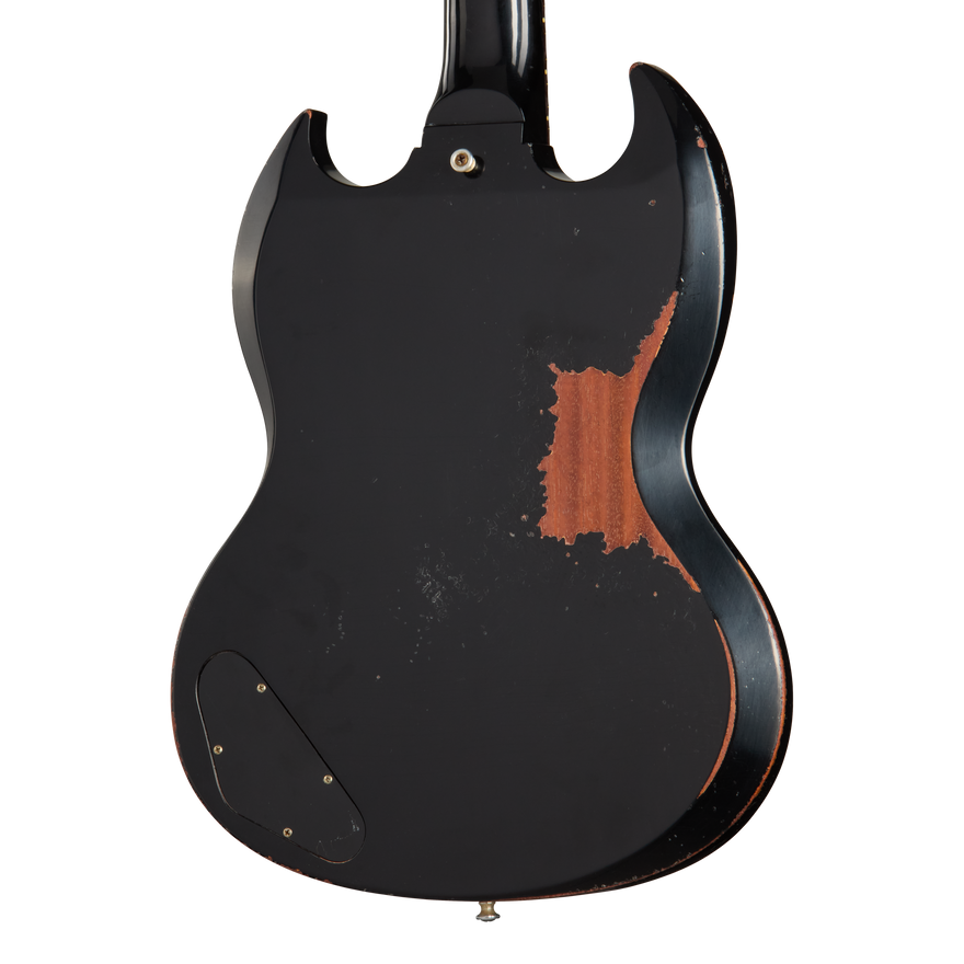 Gibson Custom 1963 SG Junior Reissue, Heavy Aged, Ebony Electric Guitar Gibson Custom