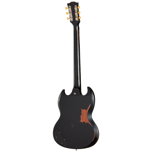 Gibson Custom 1963 SG Junior Reissue, Heavy Aged, Ebony Electric Guitar Gibson Custom