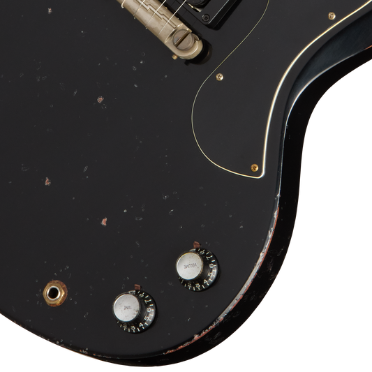 Gibson Custom 1963 SG Junior Reissue, Heavy Aged, Ebony Electric Guitar Gibson Custom