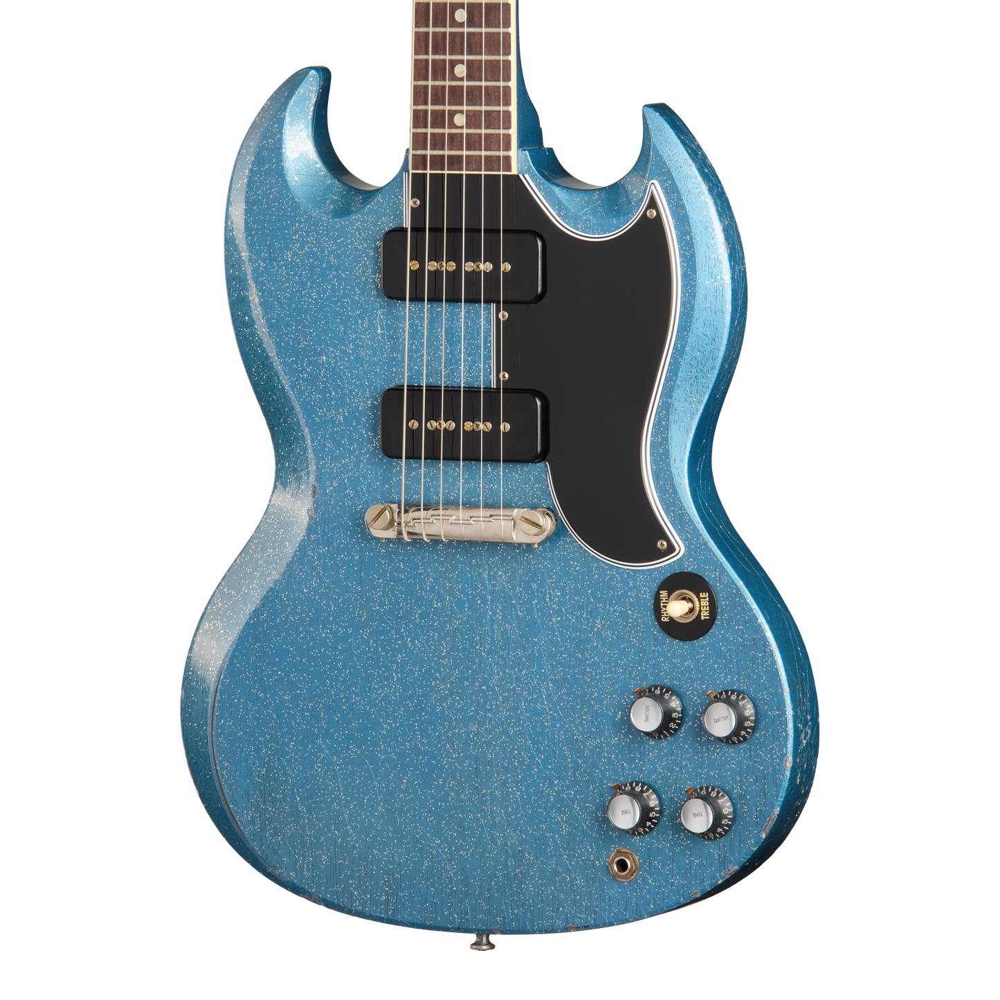 Gibson Custom 1963 SG Special Reissue, Light Aged, TV Pelham Blue Sparkle Electric Guitar Gibson Custom