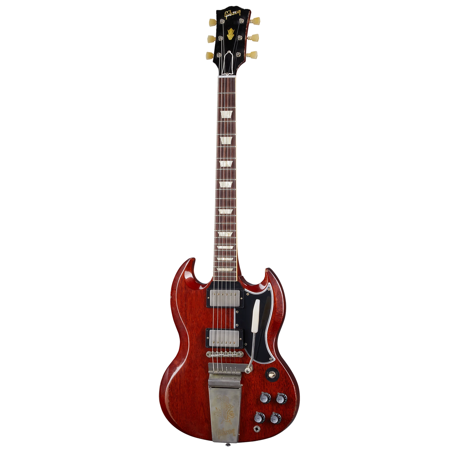Gibson Custom 1964 SG Standard Reissue with Maestro, Heavy Aged, Faded Cherry Electric Guitar Gibson Custom