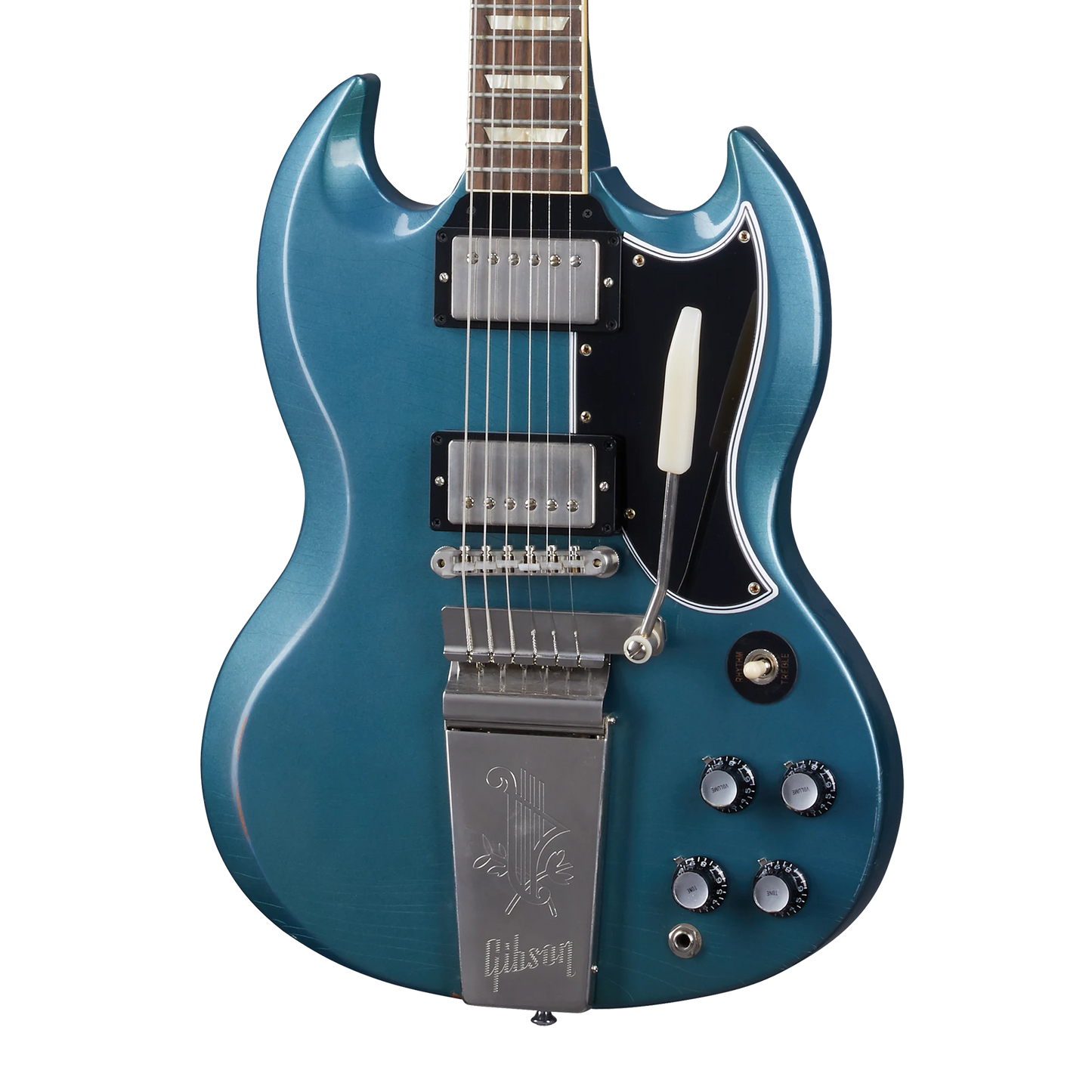 Gibson Custom 1964 SG Standard Reissue with Maestro, Light Aged, Pelham Blue Electric Guitar Gibson Custom