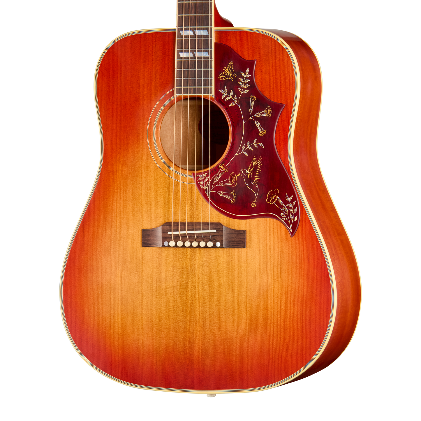 Gibson Custom 1960 Hummingbird Reissue, Ultra Light Aged, Washed Cherry Sunburst Acoustic Guitar Gibson Custom