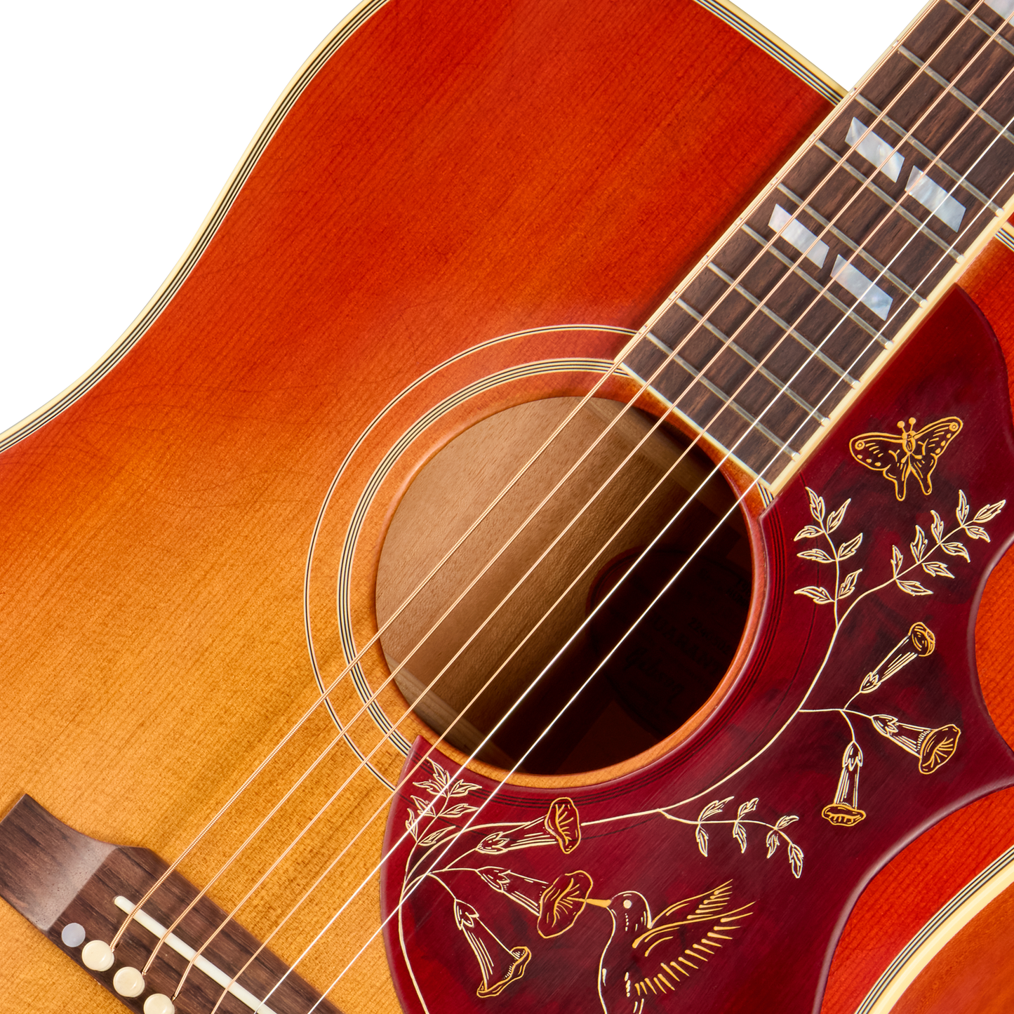 Gibson Custom 1960 Hummingbird Reissue, Ultra Light Aged, Washed Cherry Sunburst Acoustic Guitar Gibson Custom