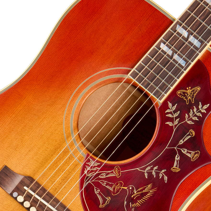 Gibson Custom 1960 Hummingbird Reissue, Ultra Light Aged, Washed Cherry Sunburst Acoustic Guitar Gibson Custom