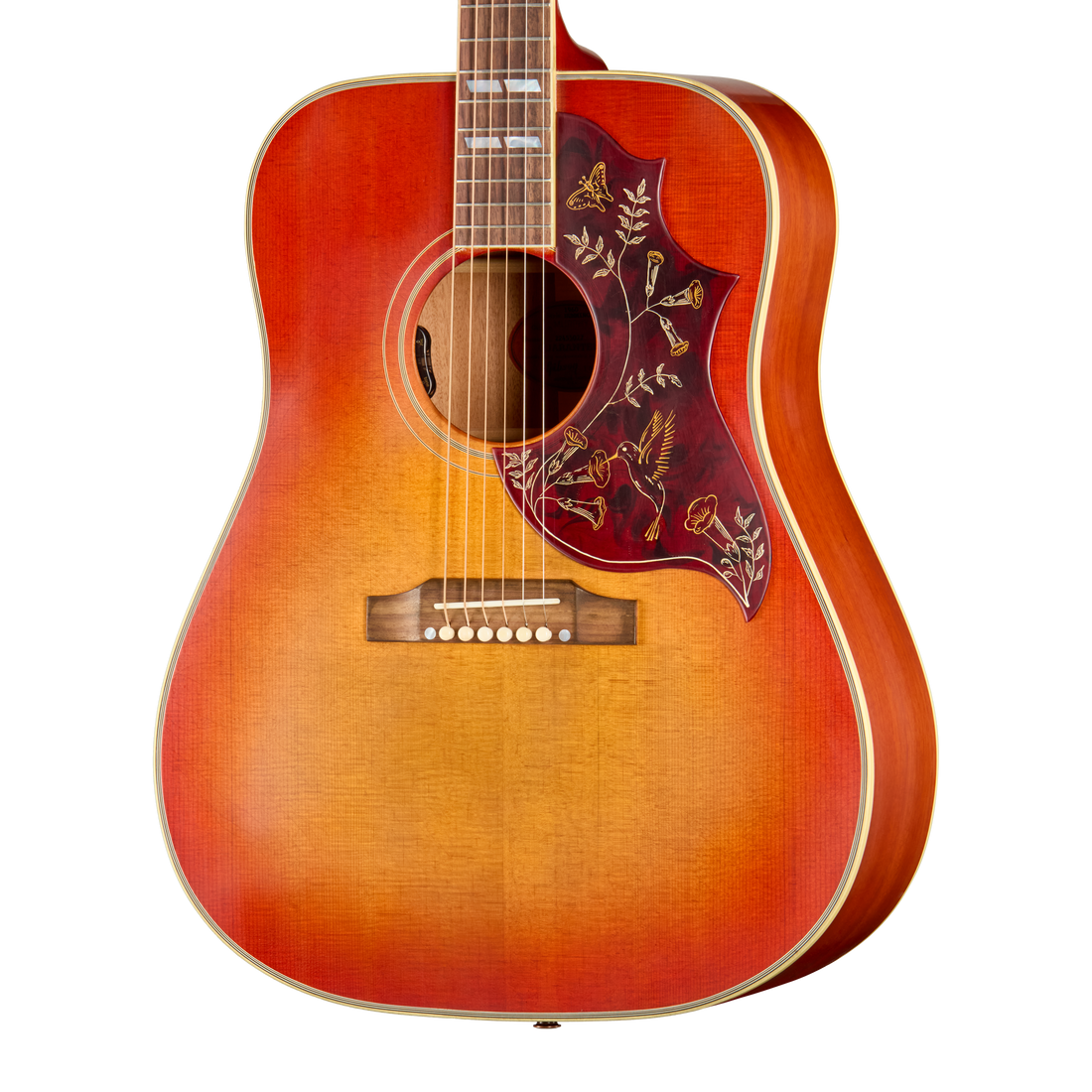 Gibson Custom 1960 Hummingbird Reissue with HiFi, Ultra Light Aged, Washed Cherry Sunburst Acoustic Guitar Gibson Custom