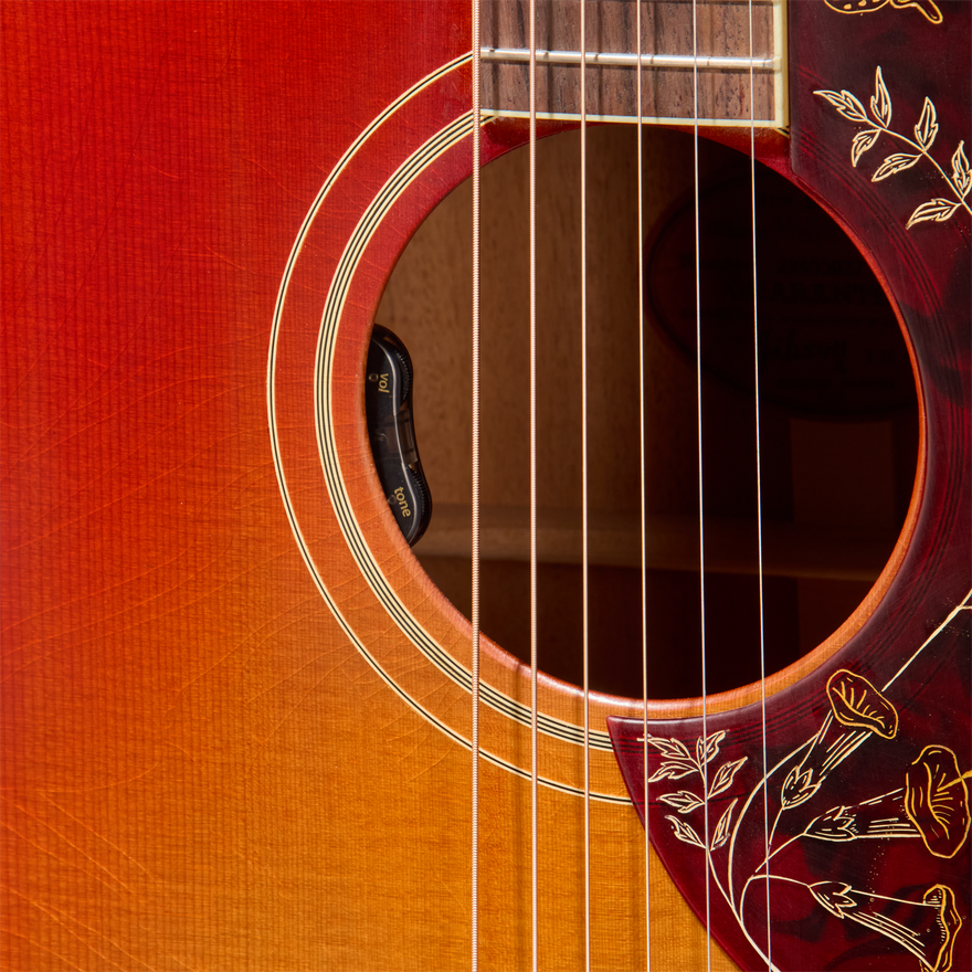 Gibson Custom 1960 Hummingbird Reissue with HiFi, Ultra Light Aged, Washed Cherry Sunburst Acoustic Guitar Gibson Custom