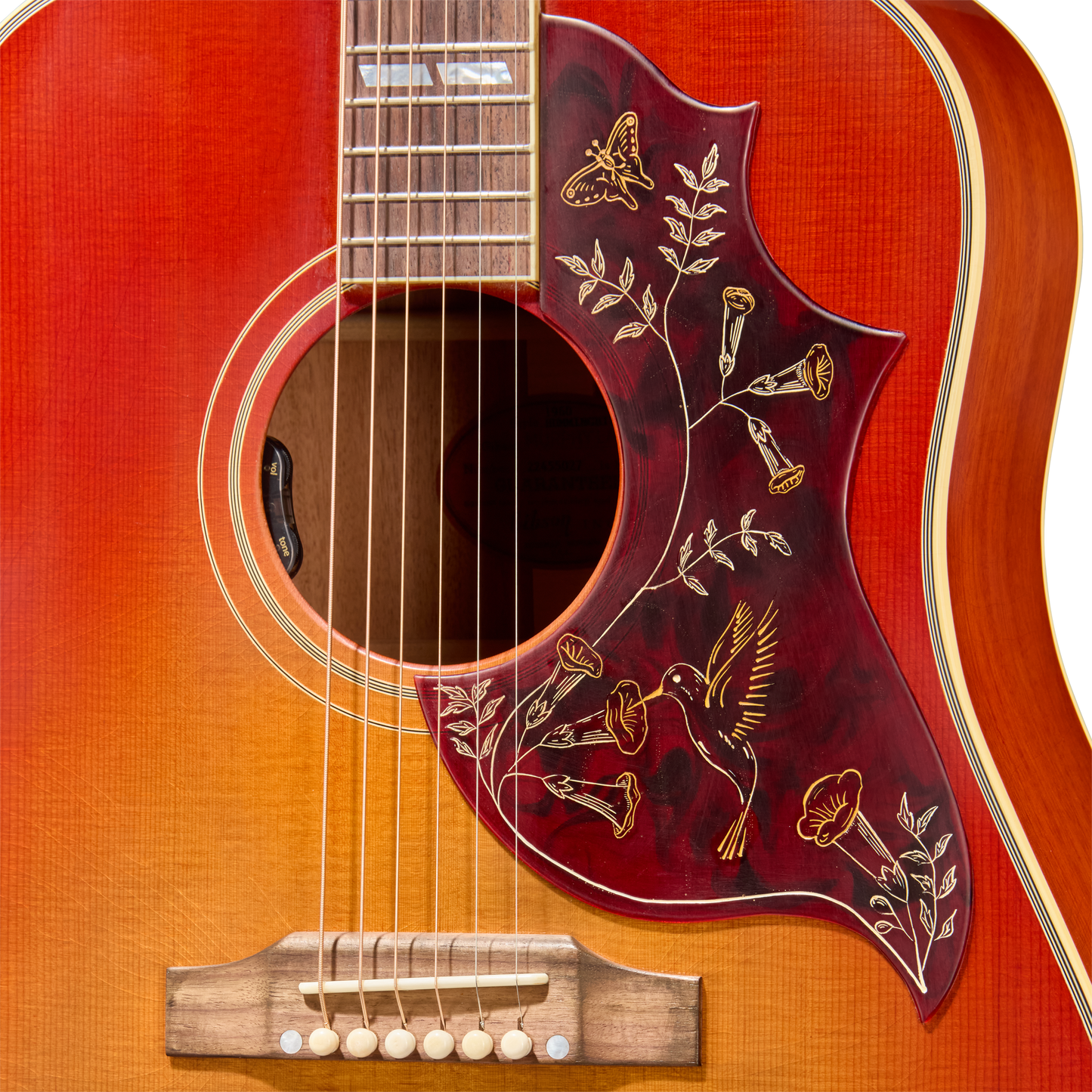 Gibson Custom 1960 Hummingbird Reissue with HiFi, Ultra Light Aged, Washed Cherry Sunburst Acoustic Guitar Gibson Custom