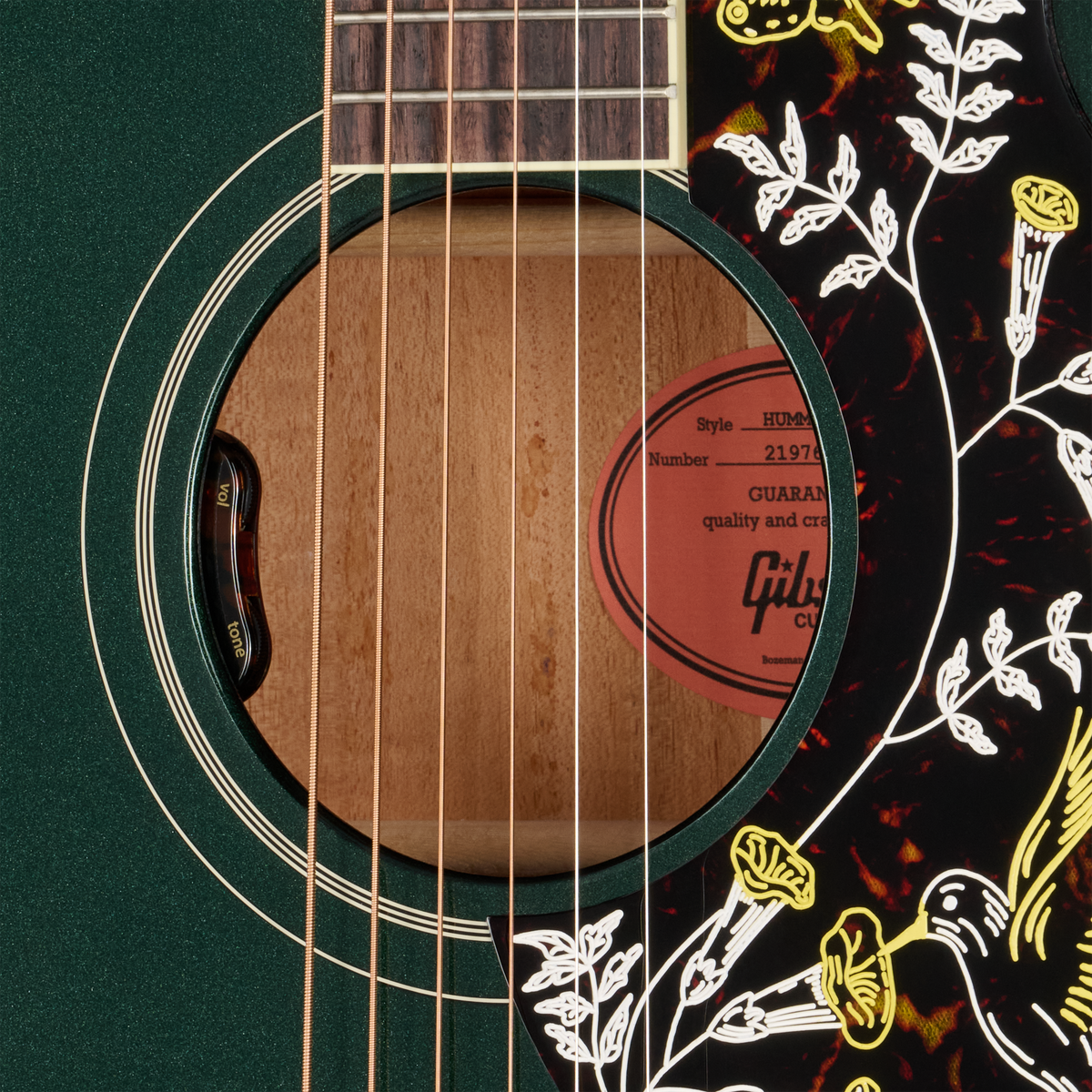 Gibson Custom Hummingbird Standard with HiFi DNA, Gloss, British Racing Green, Exclusive Acoustic Guitar Gibson Custom