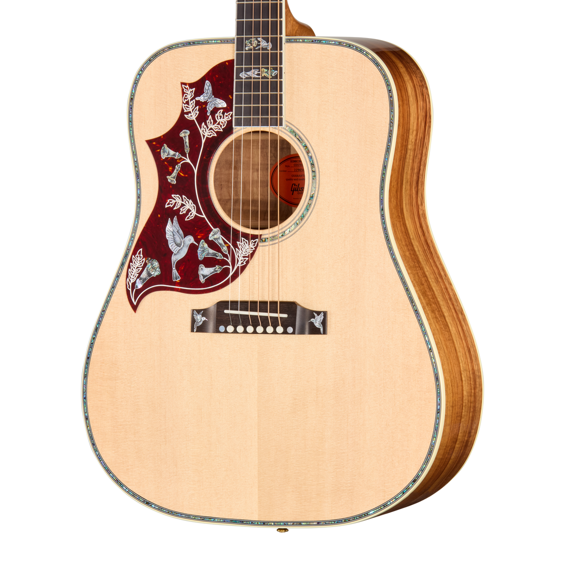 Gibson Custom Hummingbird Custom Koa, Left-Handed, Antique Natural Acoustic Guitar Gibson Custom
