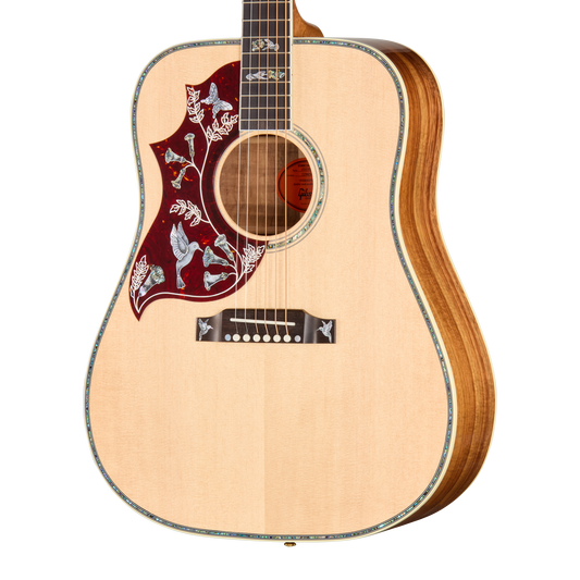 Gibson Custom Hummingbird Custom Koa, Left-Handed, Antique Natural Acoustic Guitar Gibson Custom