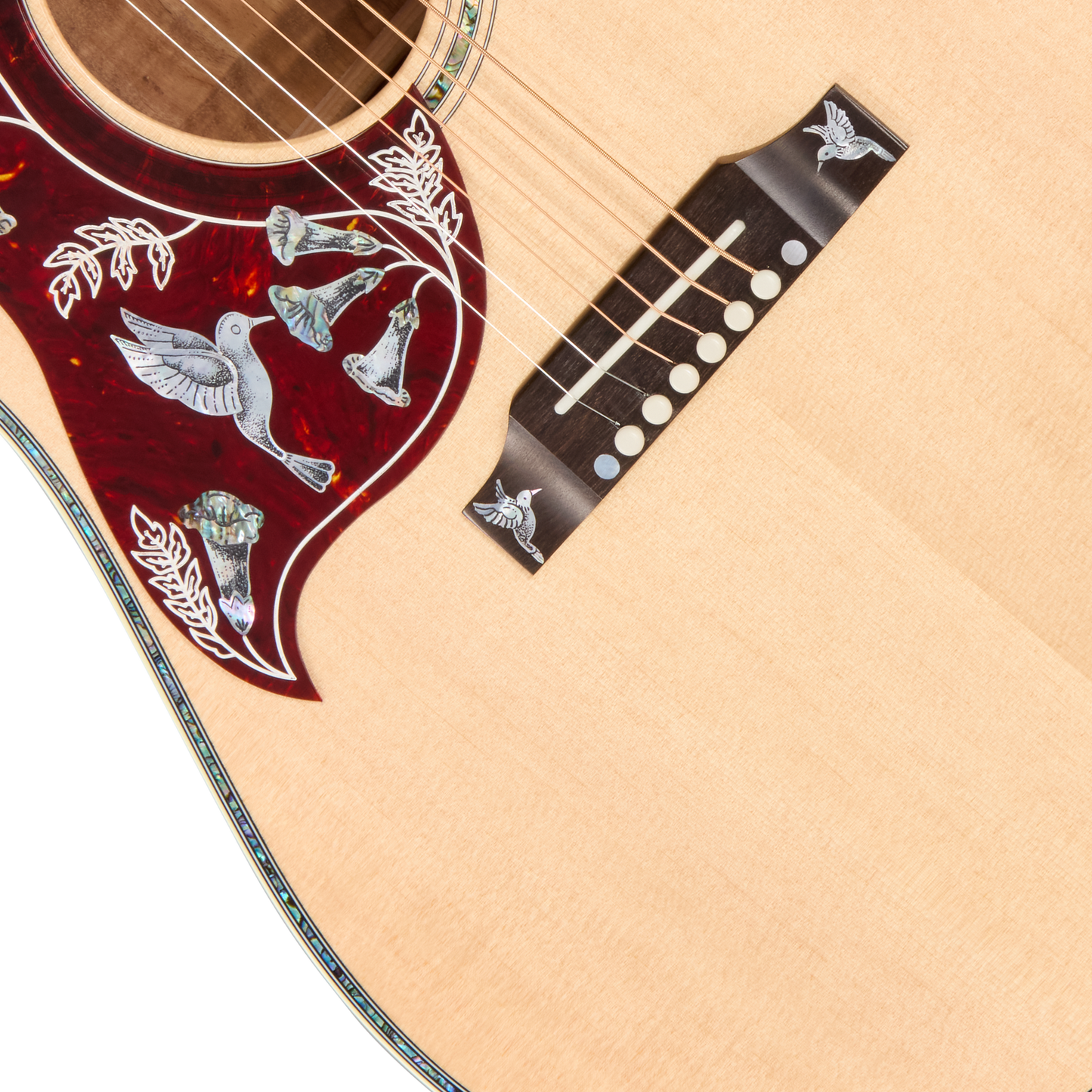 Gibson Custom Hummingbird Custom Koa, Left-Handed, Antique Natural Acoustic Guitar Gibson Custom