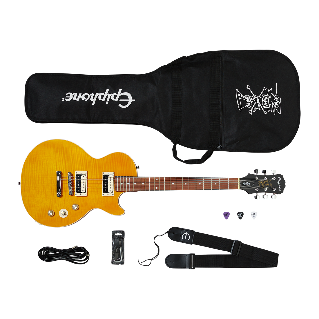 Epiphone Slash Appetite Les Paul Special-II Performance Pack 120V, Appetite Amber Player Pack Epiphone