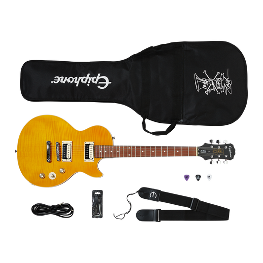 Epiphone Slash Appetite Les Paul Special-II Performance Pack 120V, Appetite Amber Player Pack Epiphone