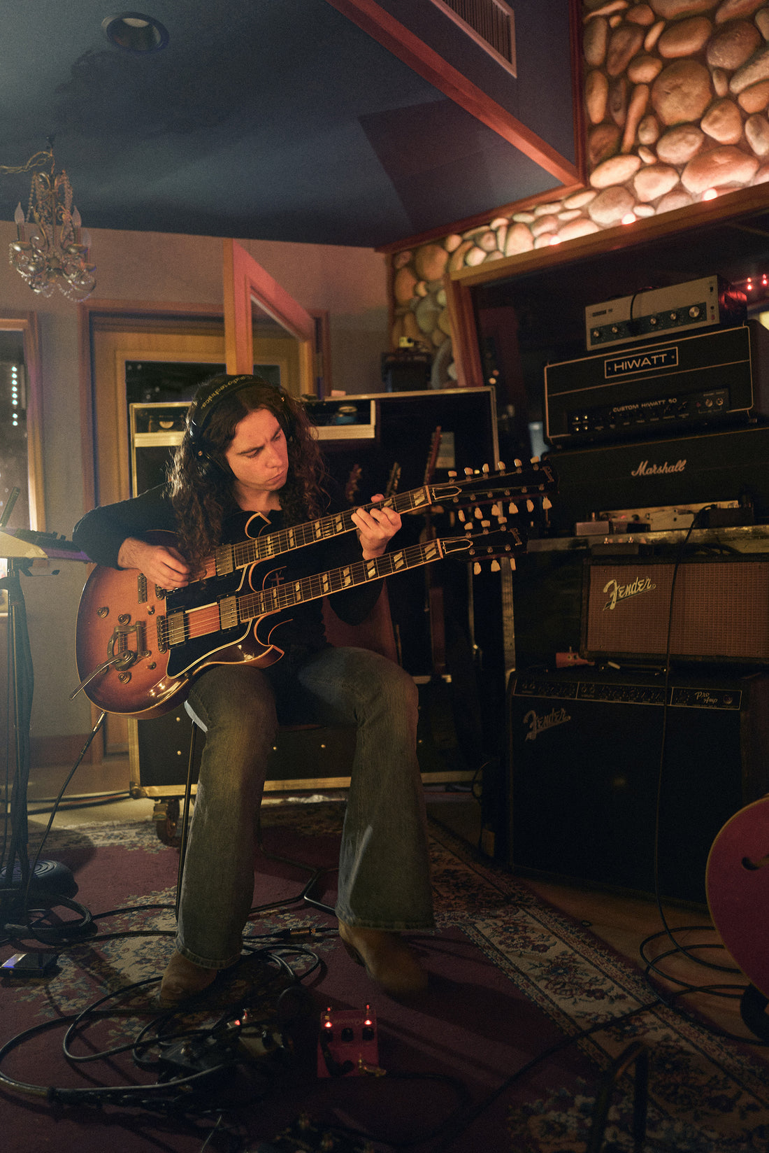 Tyler Armstrong with a Gibson doubleneck