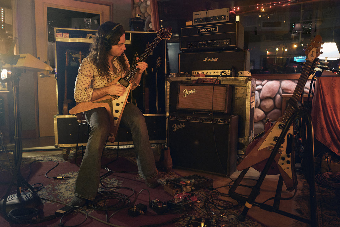 Tyler Armstrong putting the 1959 Flying V through its paces