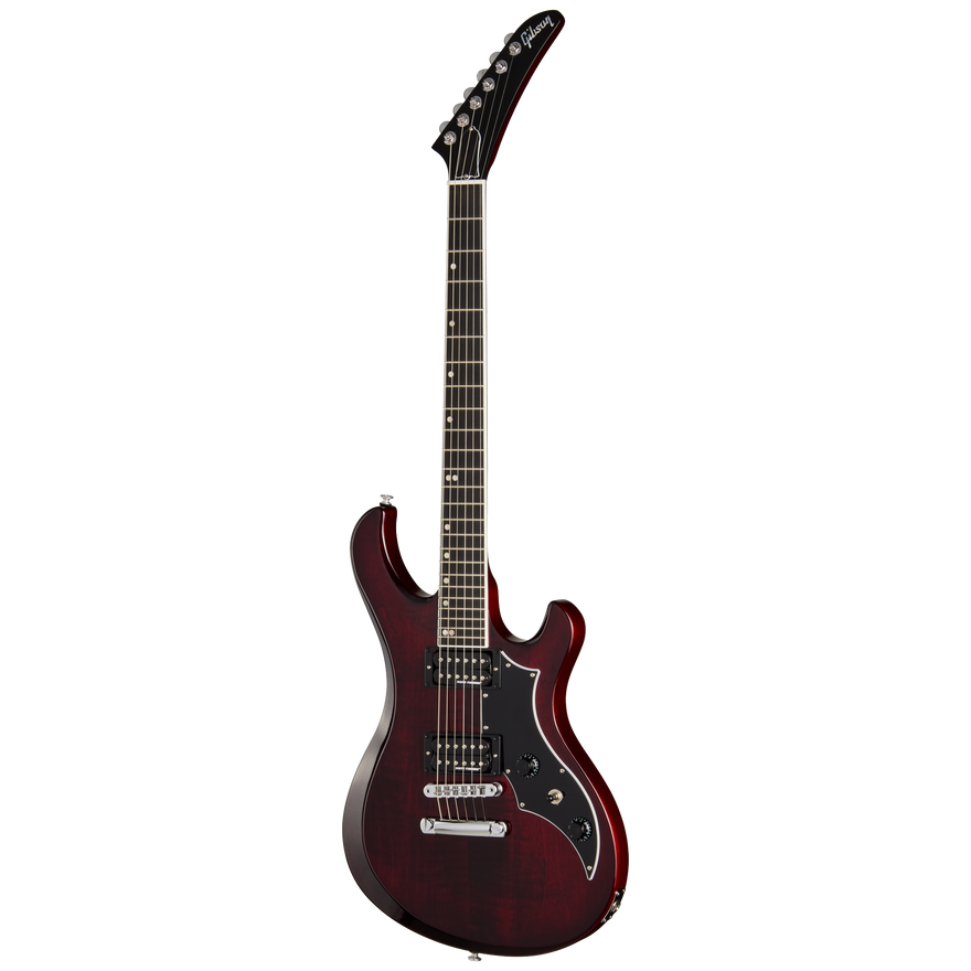 Gibson Victory Figured Top with Dirty Fingers, Wine Red Burst, Exclusive Electric Guitar Gibson