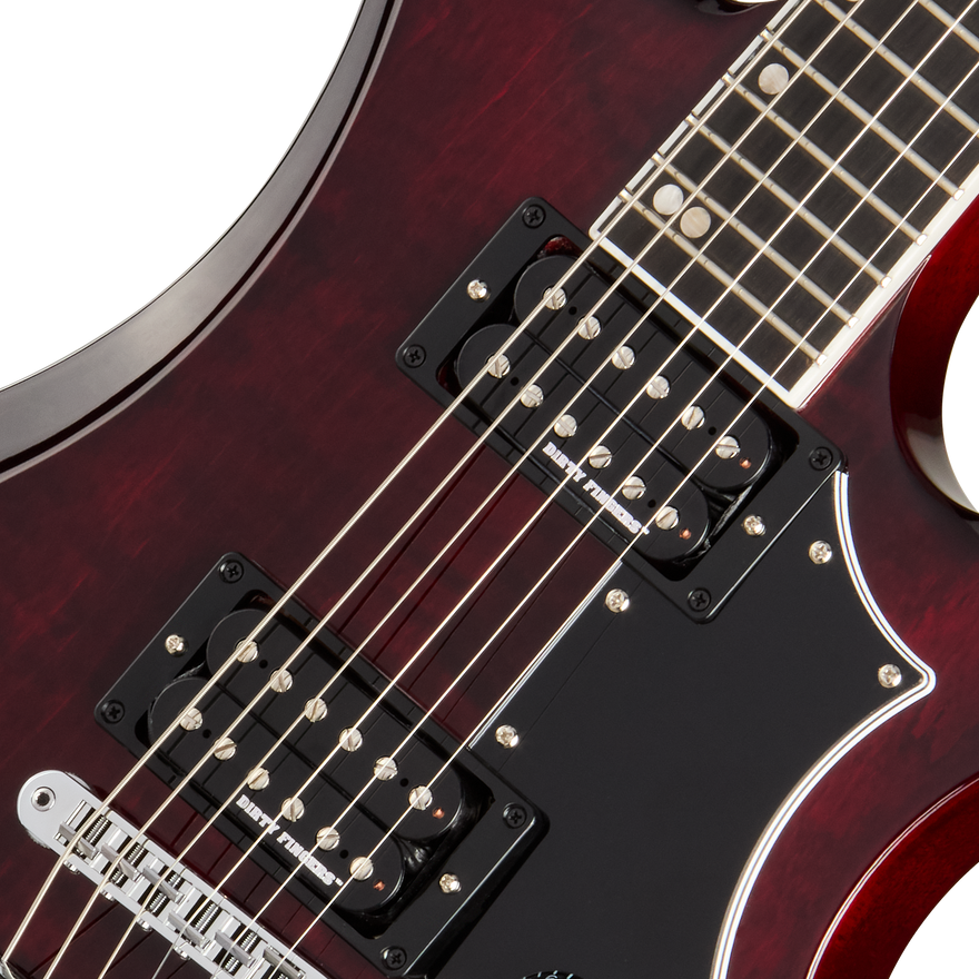 Gibson Victory Figured Top with Dirty Fingers, Wine Red Burst, Exclusive Electric Guitar Gibson