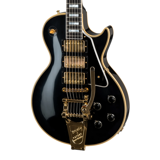 Gibson Custom 1957 Les Paul Custom Reissue 3-Pickup Bigsby VOS, Ebony Electric Guitar Gibson Custom