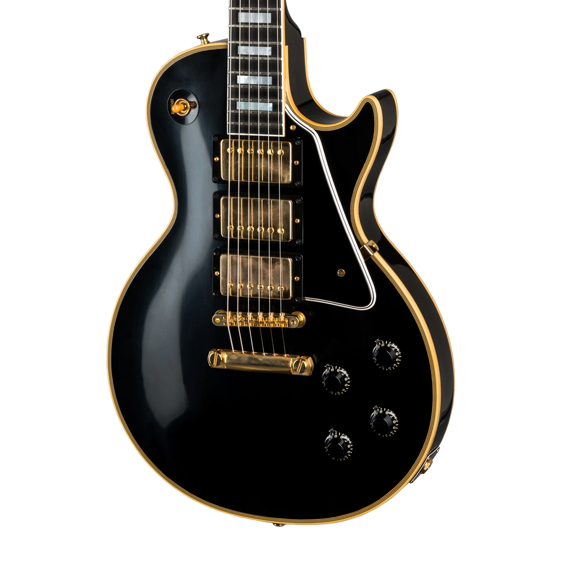Gibson Custom 1957 Les Paul Custom Reissue 3-Pickup VOS, Ebony Electric Guitar Gibson Custom