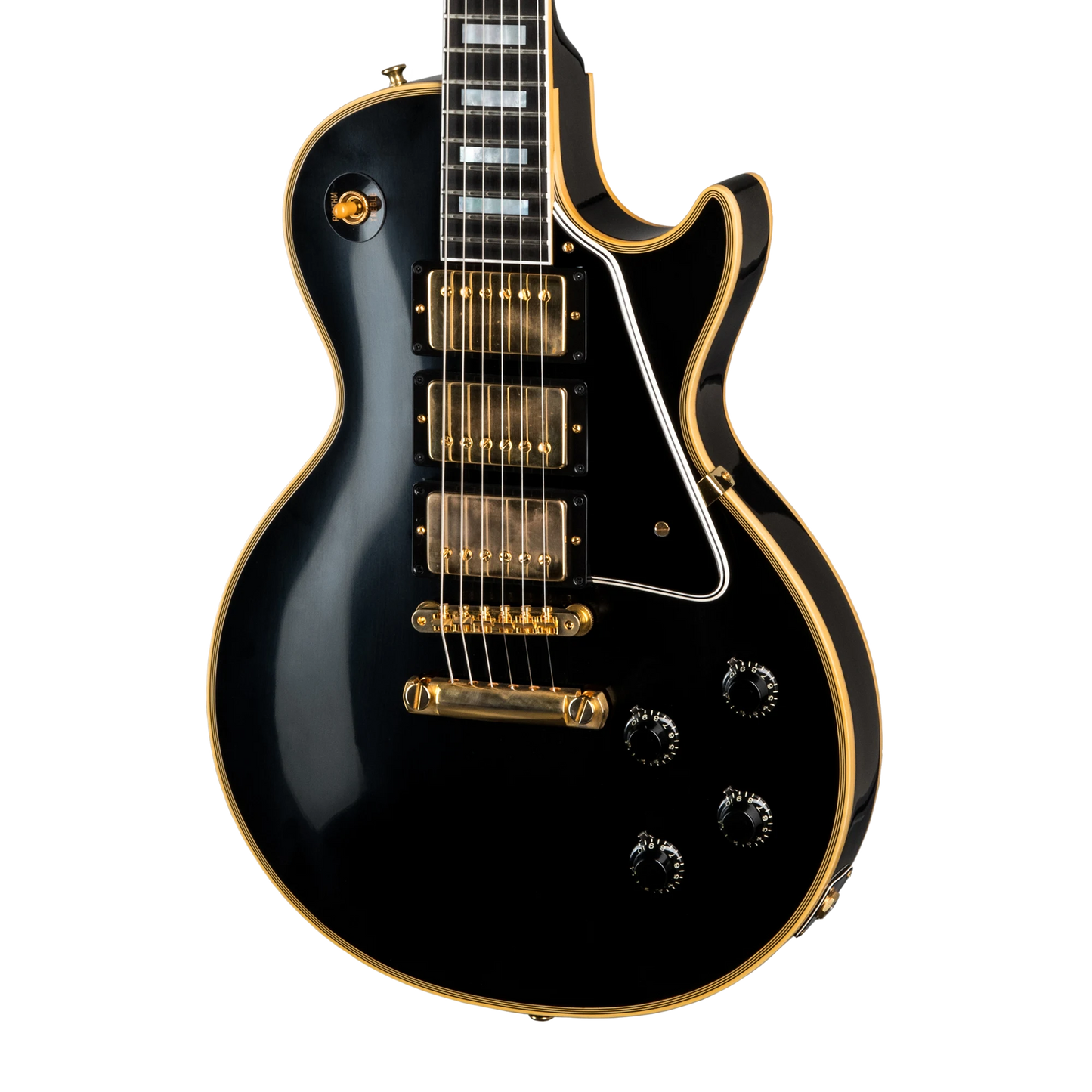 Gibson Custom 1957 Les Paul Custom Reissue 3-Pickup VOS, Ebony Electric Guitar Gibson Custom