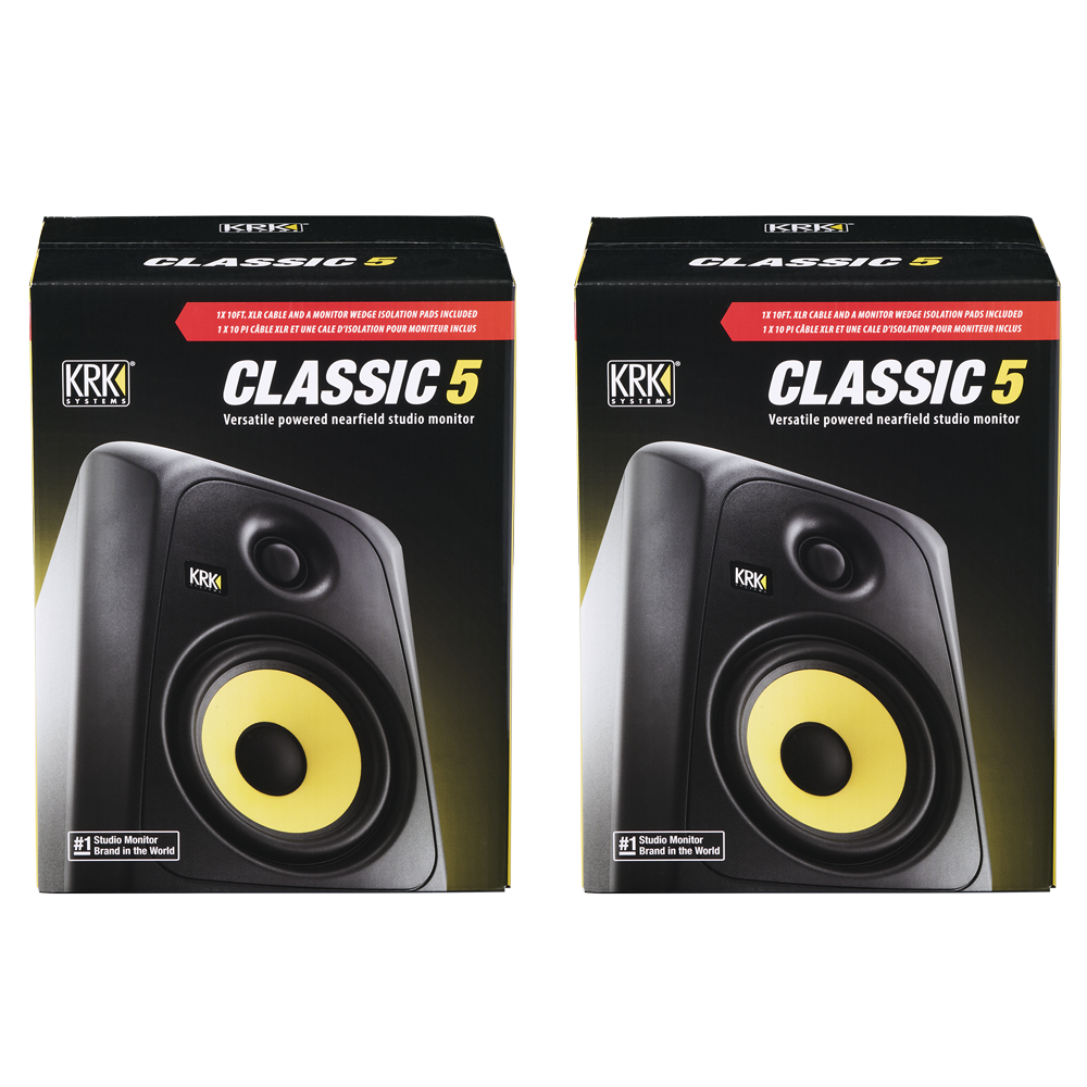KRK Classic 5 Studio Monitor Pack UK, Black Studio Monitors KRK