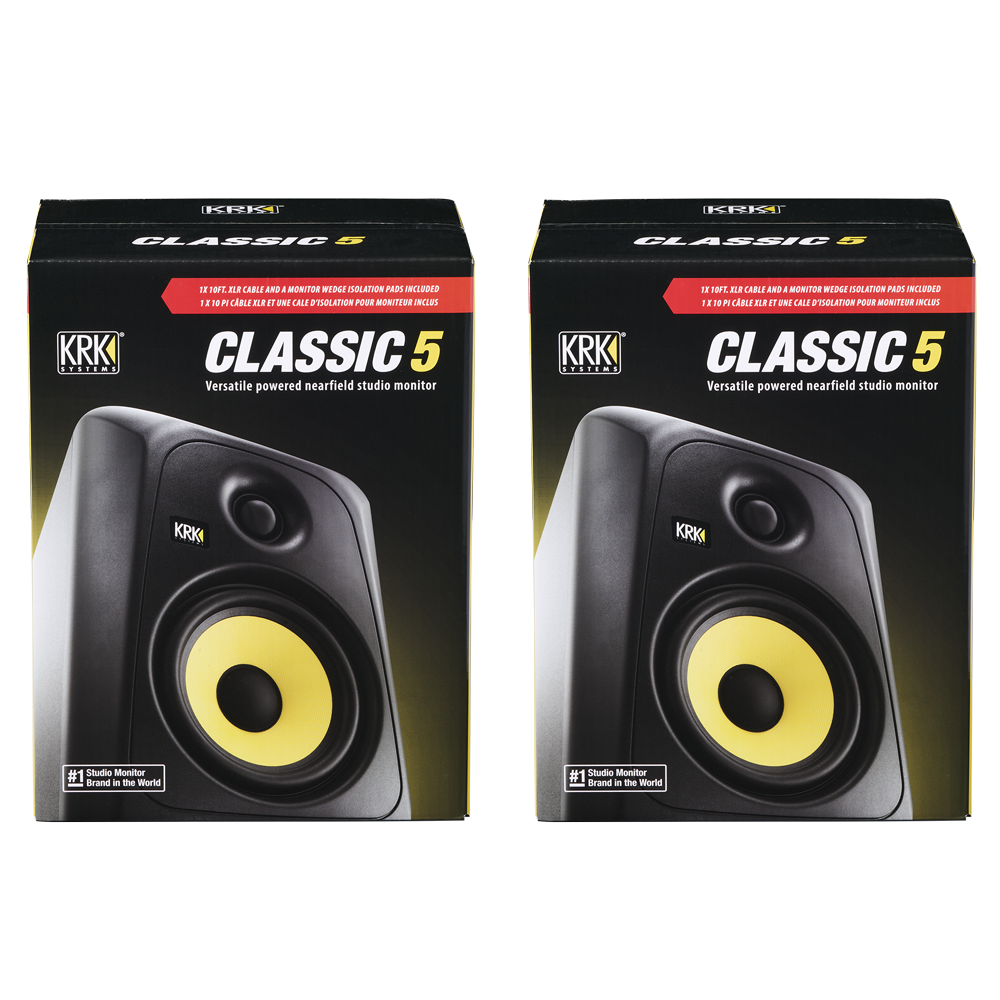 KRK Classic 5 Studio Monitor Pack EU, Black Studio Monitors KRK