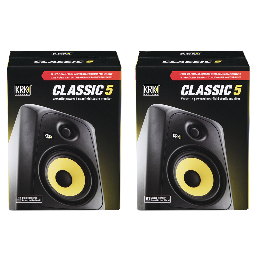 KRK Classic 5 Studio Monitor Pack EU, Black Studio Monitors KRK