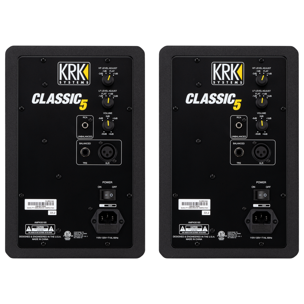 KRK Classic 5 Studio Monitor Pack UK, Black Studio Monitors KRK