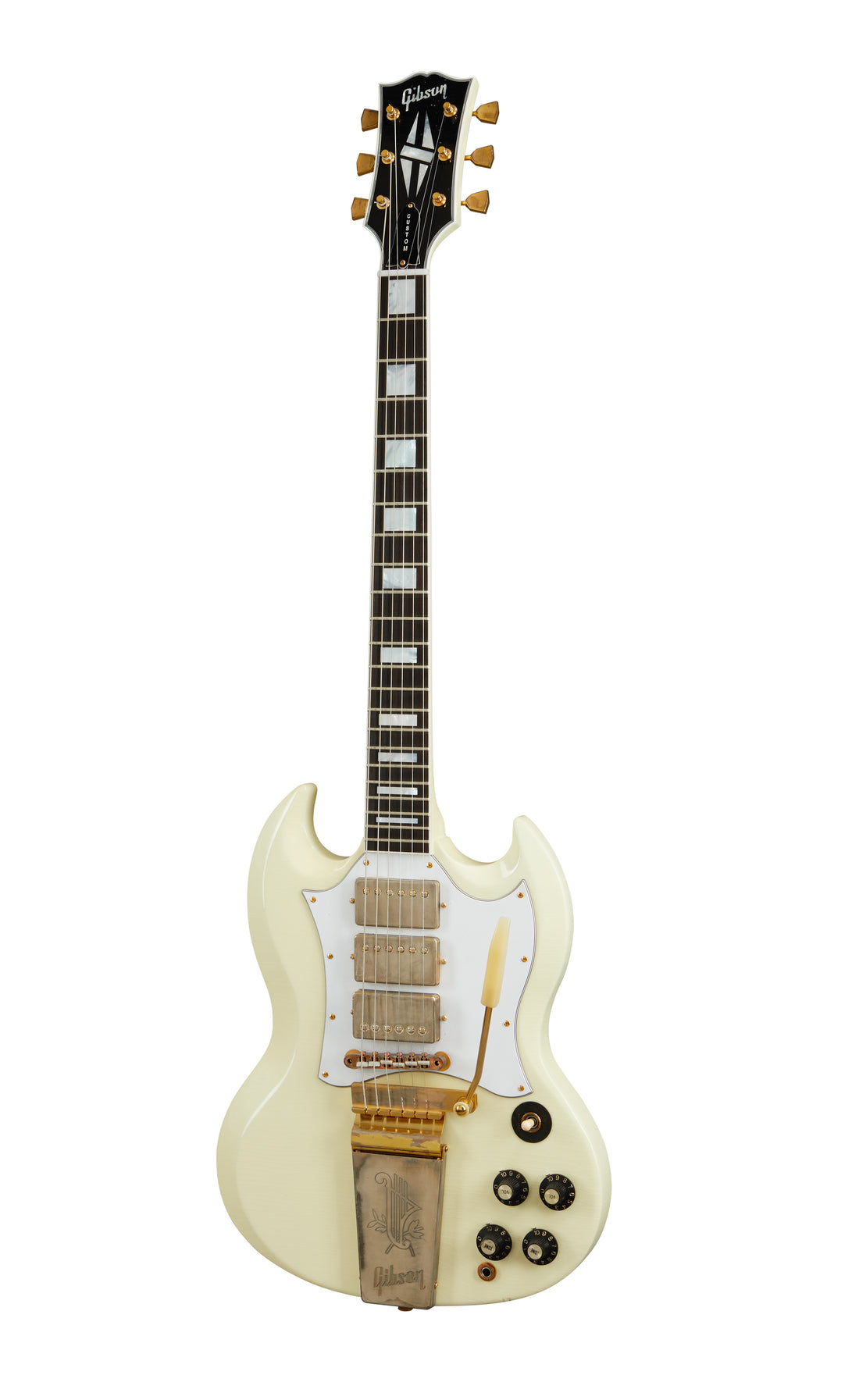 Gibson Custom Jimi Hendrix 1967 SG Custom, Aged Polaris White Electric Guitar Gibson Custom