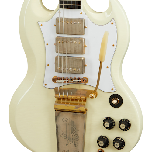 Gibson Custom Jimi Hendrix 1967 SG Custom, Aged Polaris White Electric Guitar Gibson Custom