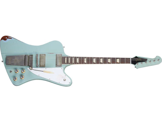 Gibson Custom 1963 Firebird V with Maestro Vibrola, Heavy Aged, Antique Frost Blue Electric Guitar Gibson Custom